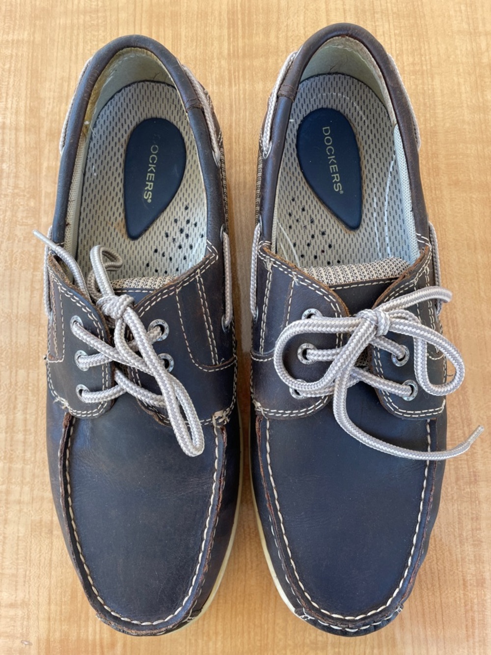 Dockers Men's Leather Boat Shoes Casual Dark Brown Size 11.5